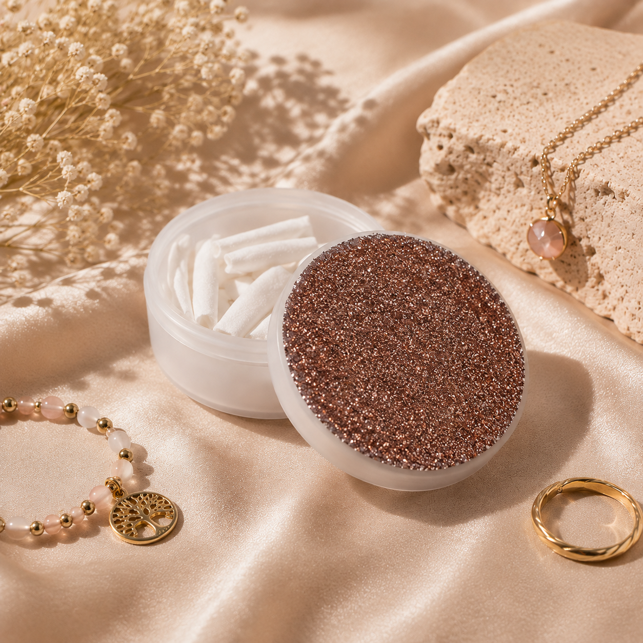 Glitter Pouch Dose – Braun